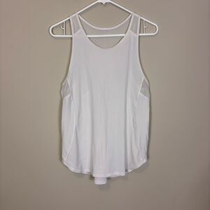 Lululemon Mesh Detail White Tank Top